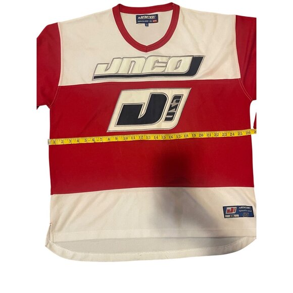 JNCO Red & White Mesh Long Sleeve Hockey Jersey Size XXL Sports USA - Picture 9 of 15